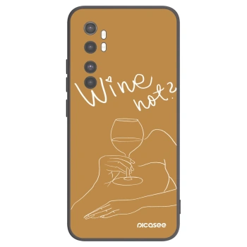 Picasee fekete szilikon tok az alábbi mobiltelefonokra Xiaomi Mi Note 10 Lite - Wine not
