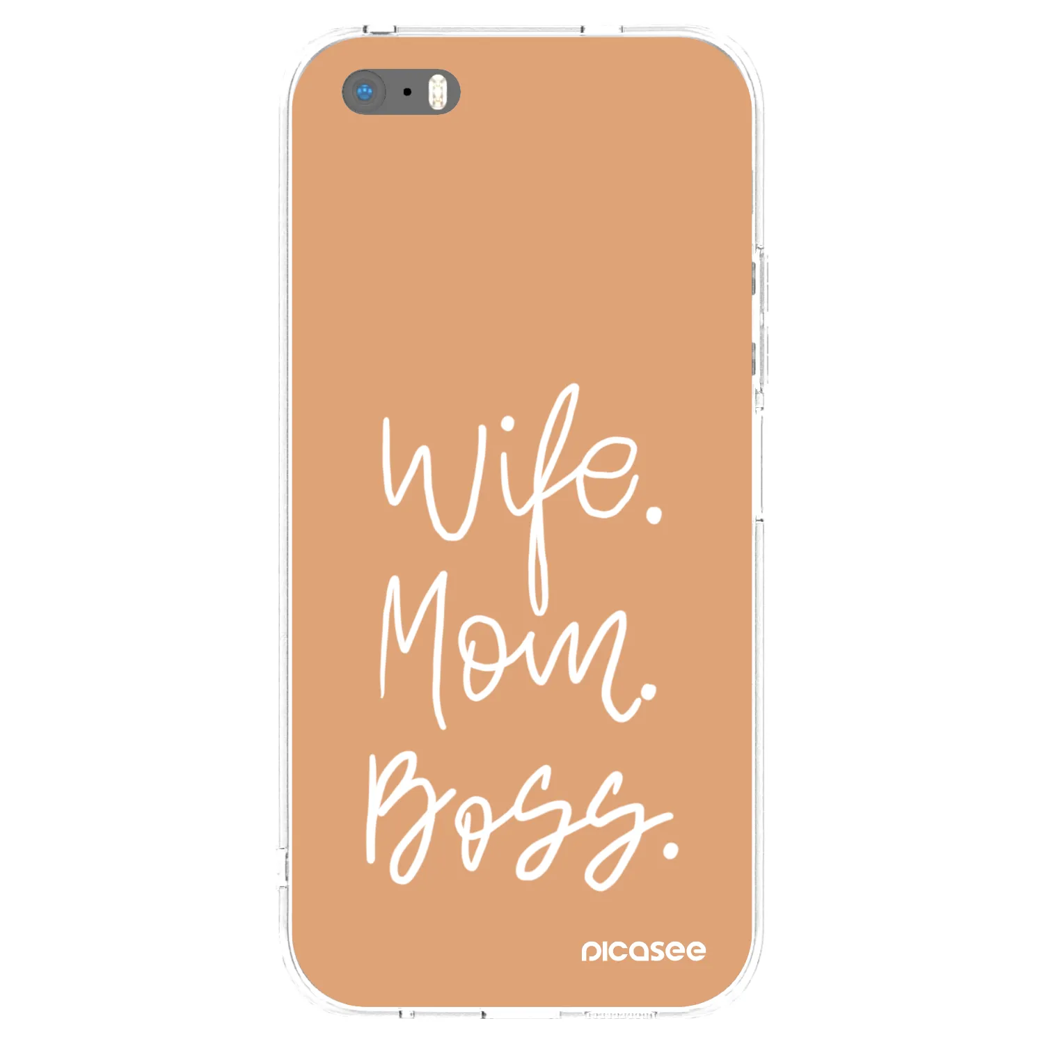 Picasee átlátszó szilikon tok az alábbi mobiltelefonokra Apple iPhone 5/5S/SE - Boss Mama