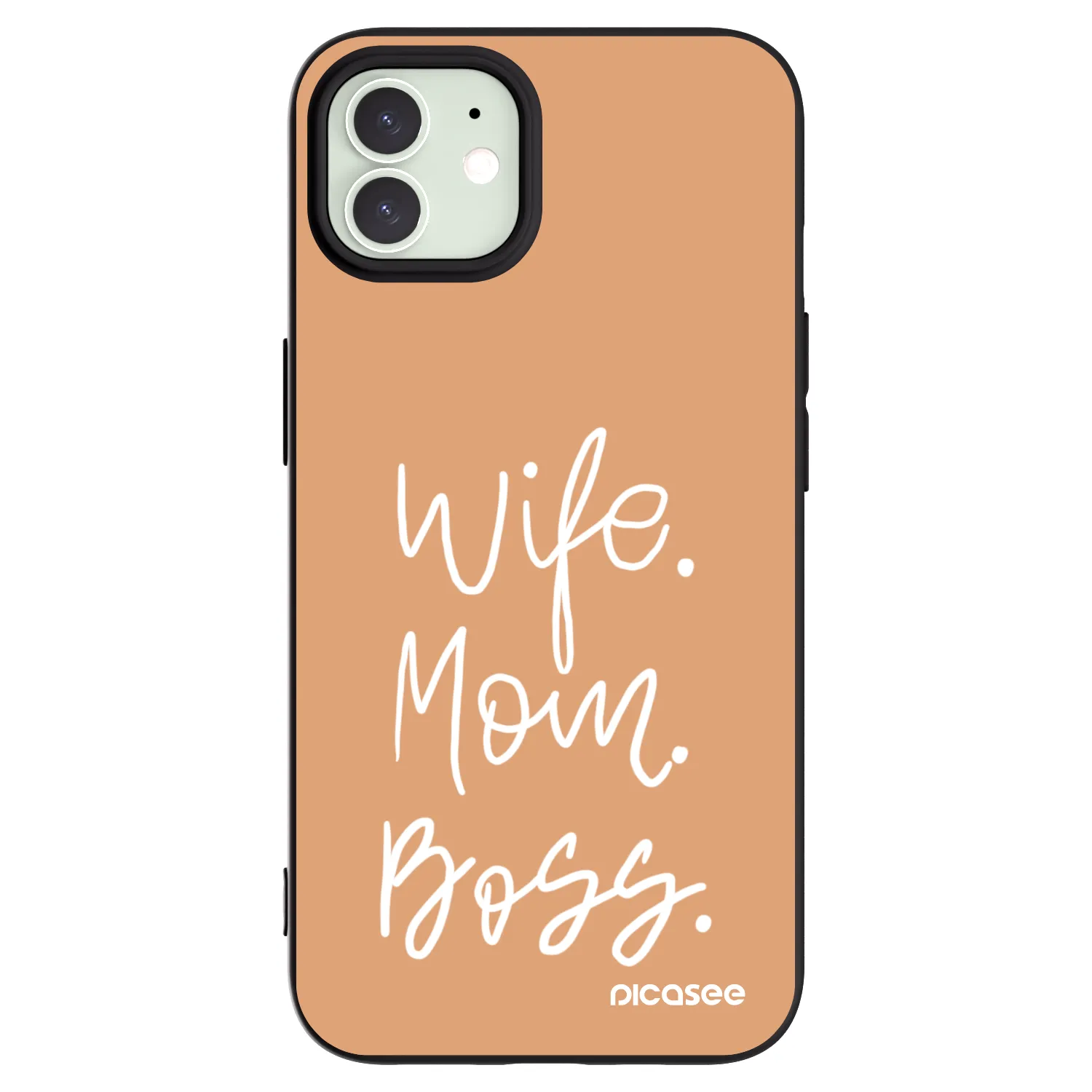 Picasee fekete szilikon tok az alábbi mobiltelefonokra Apple iPhone 12 - Boss Mama