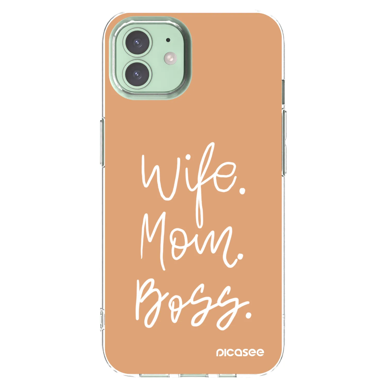 Picasee átlátszó szilikon tok az alábbi mobiltelefonokra Apple iPhone 12 - Boss Mama