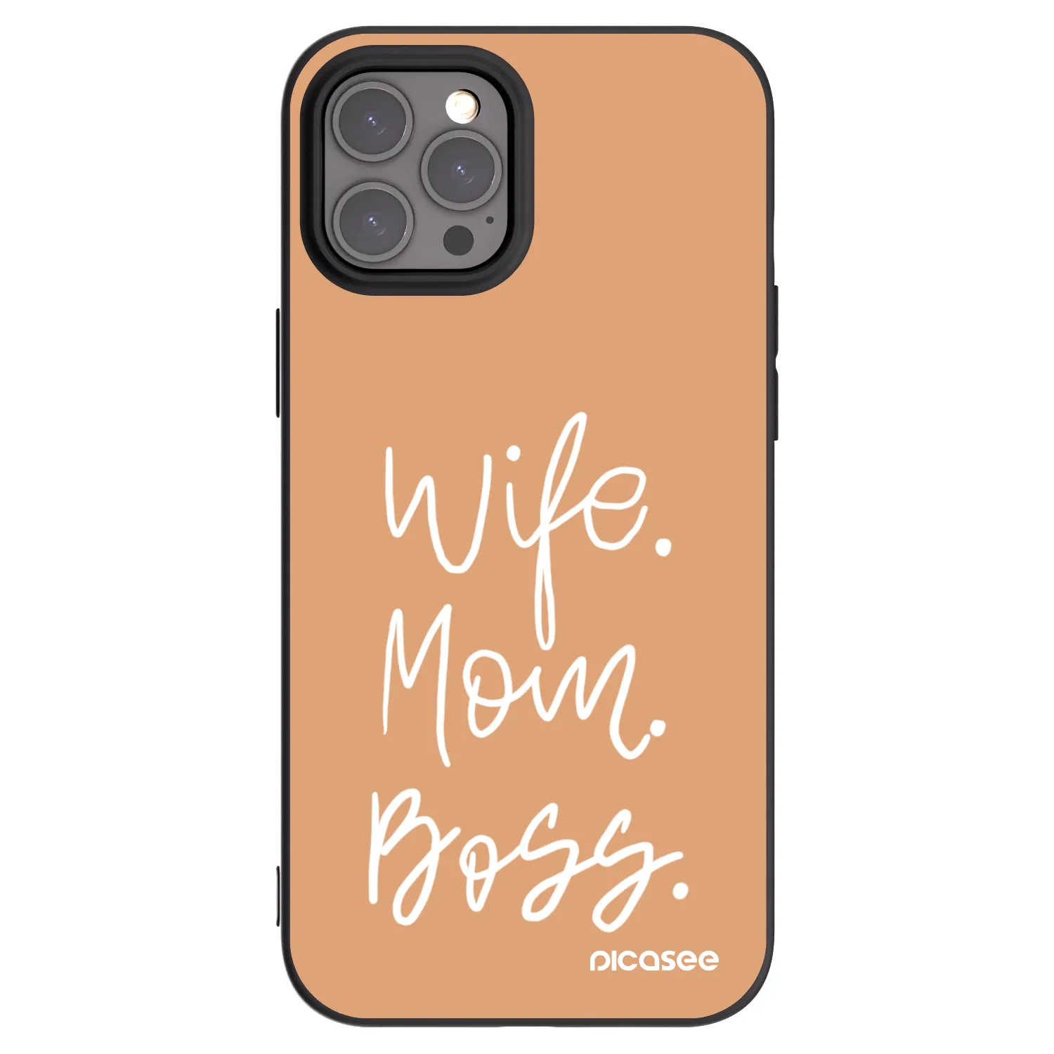 Picasee fekete szilikon tok az alábbi mobiltelefonokra Apple iPhone 12 Pro Max - Boss Mama