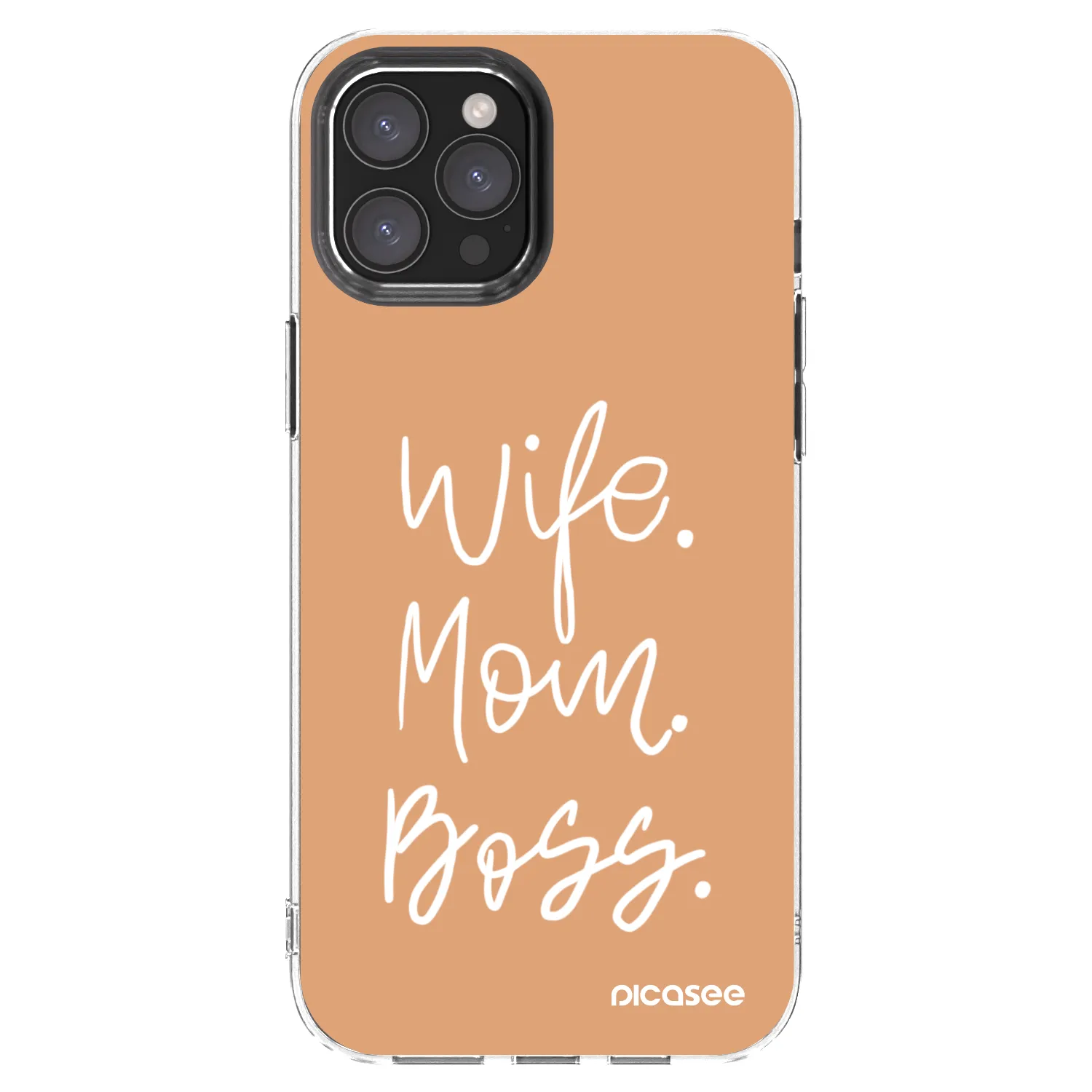 Picasee átlátszó szilikon tok az alábbi mobiltelefonokra Apple iPhone 12 Pro Max - Boss Mama