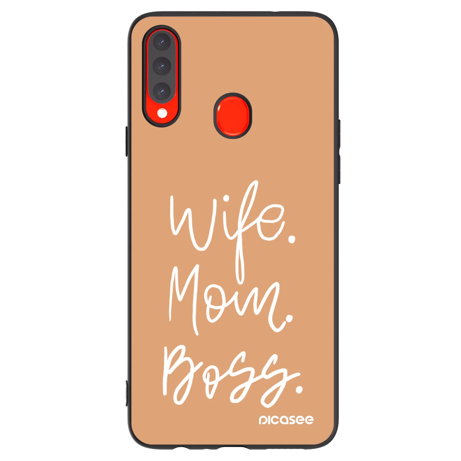 Picasee fekete szilikon tok az alábbi mobiltelefonokra Samsung Galaxy A20s - Boss Mama