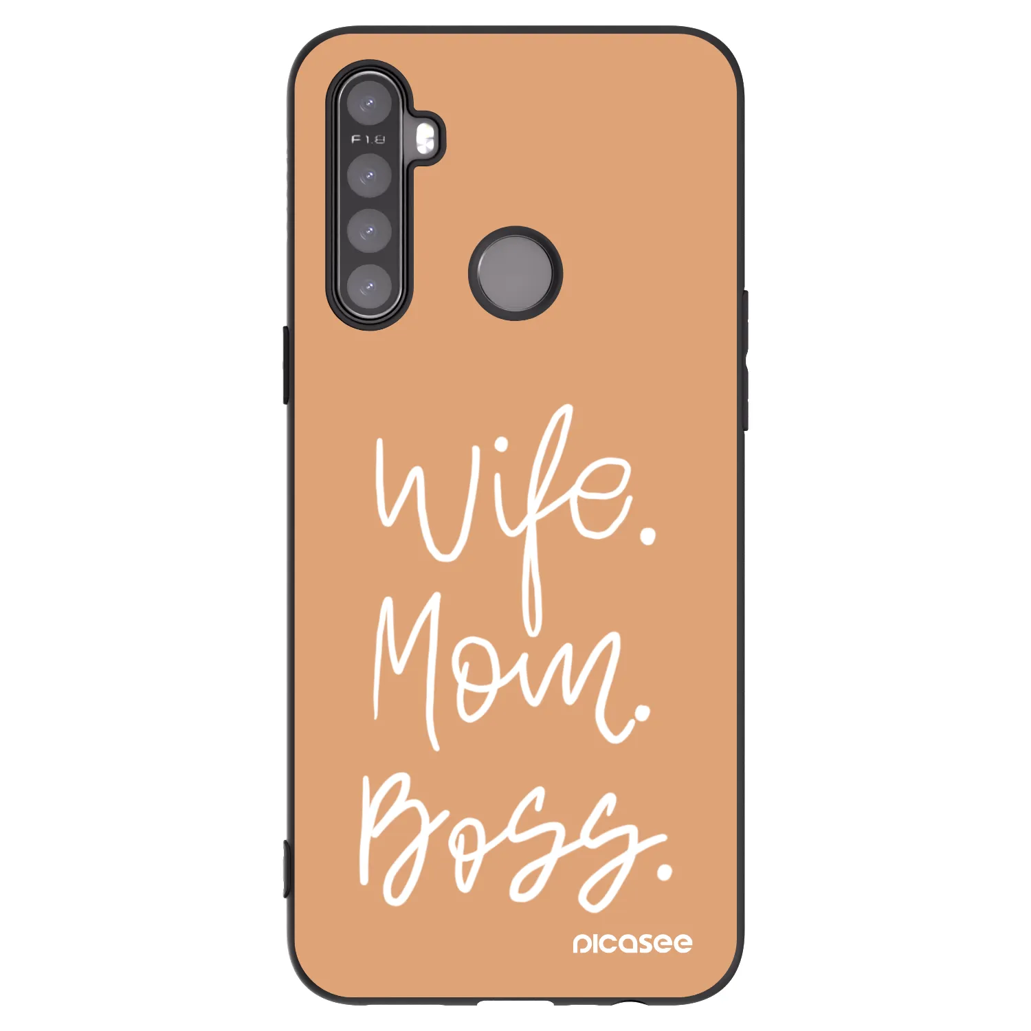 Picasee fekete szilikon tok az alábbi mobiltelefonokra Realme 6i - Boss Mama