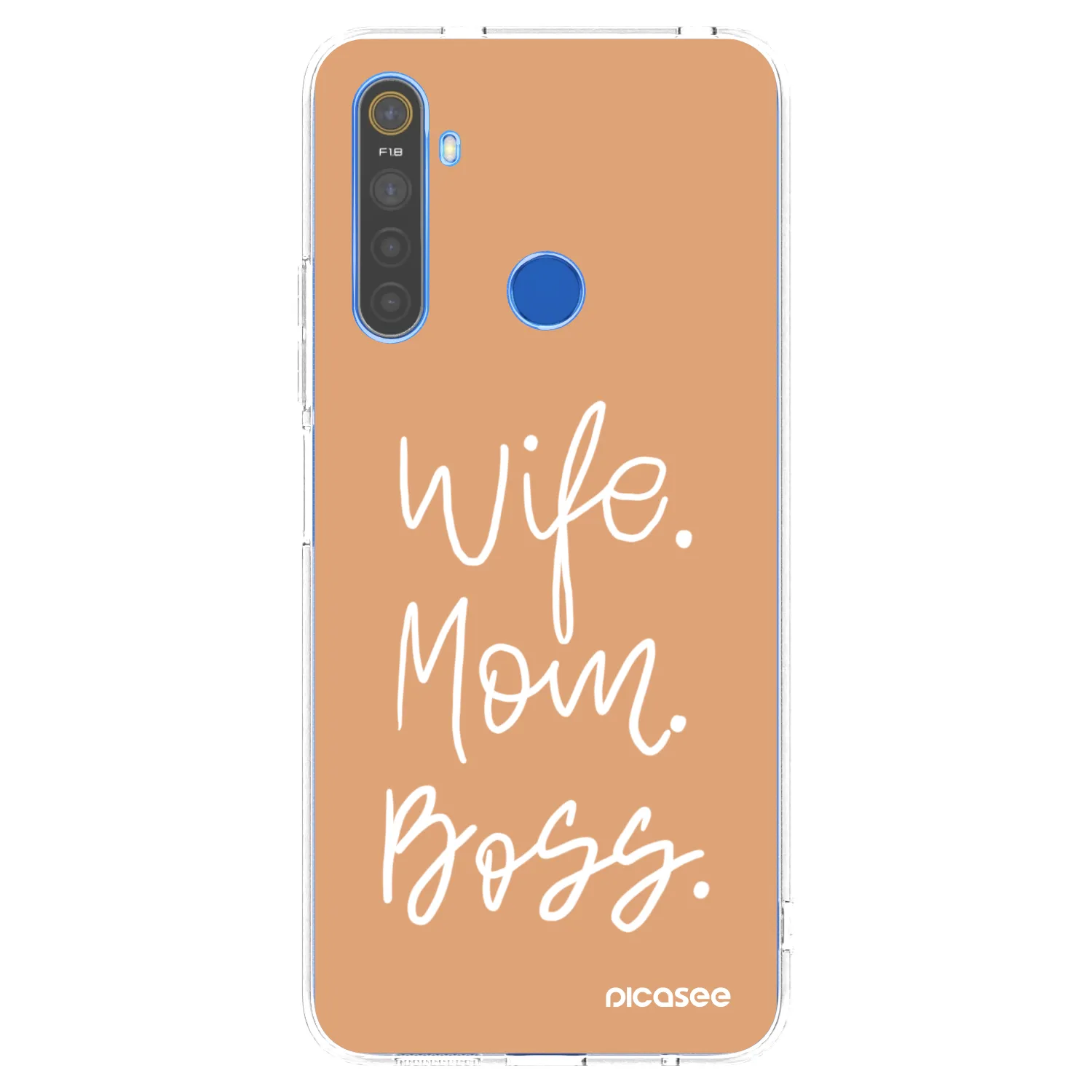 Picasee átlátszó szilikon tok az alábbi mobiltelefonokra Realme 5 - Boss Mama