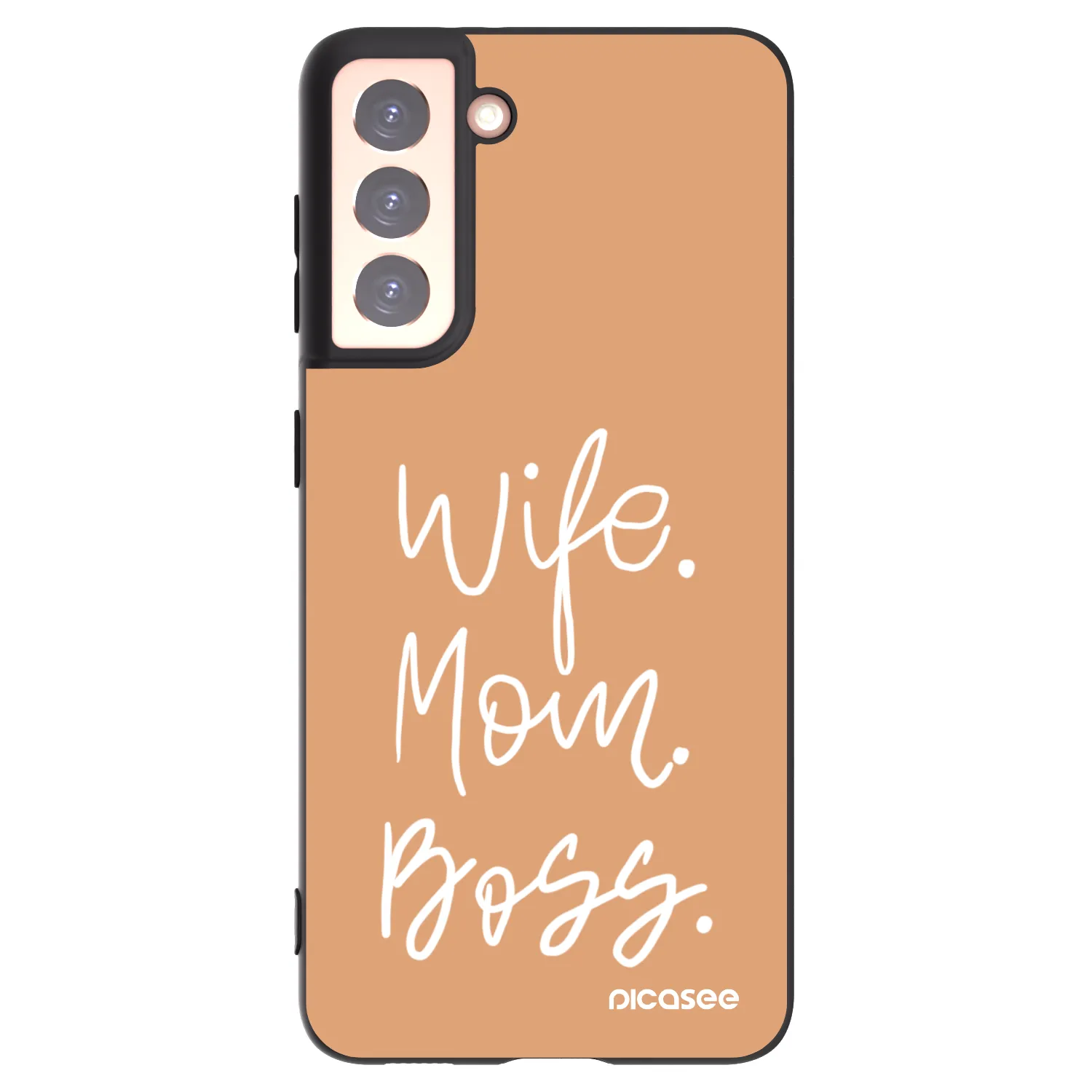 Picasee fekete szilikon tok az alábbi mobiltelefonokra Samsung Galaxy S21 5G G991B - Boss Mama