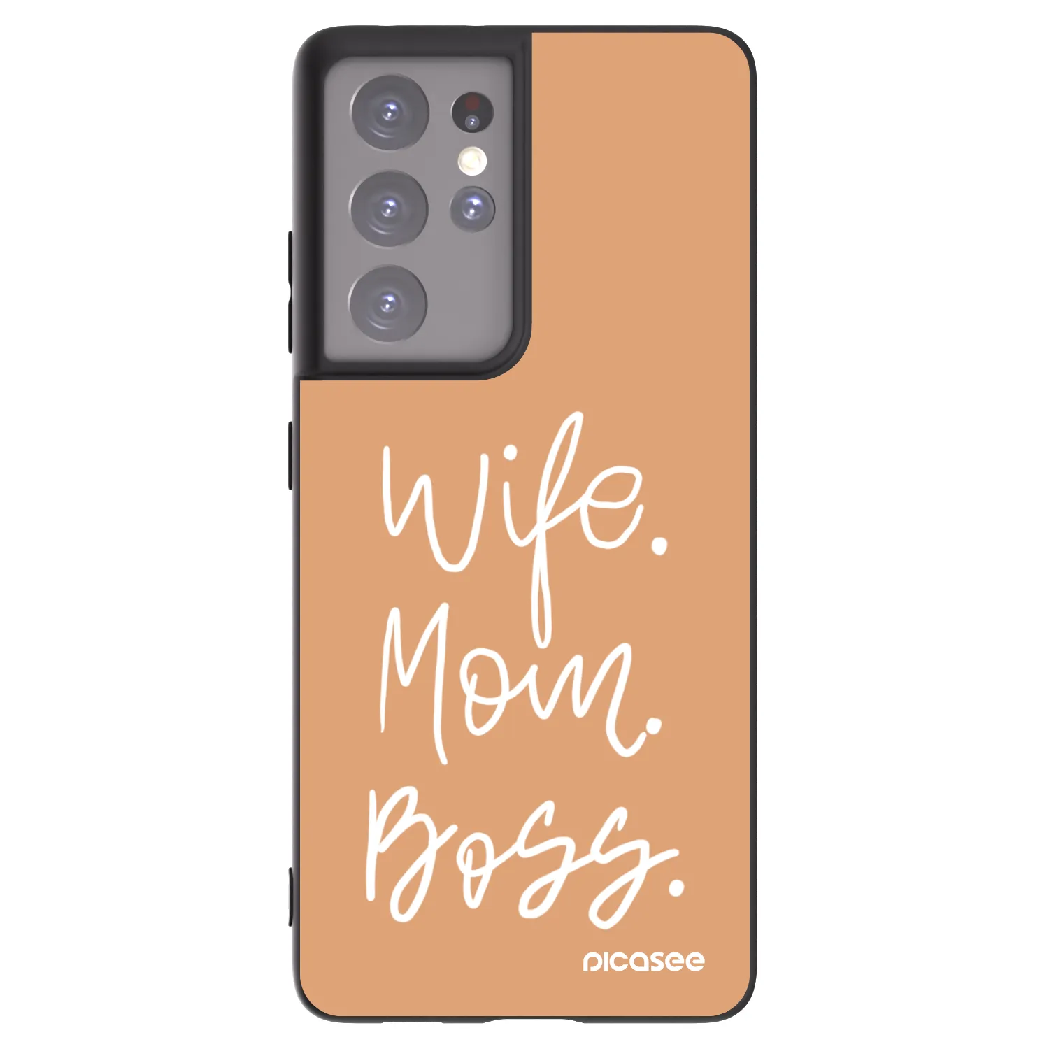 Picasee fekete szilikon tok az alábbi mobiltelefonokra Samsung Galaxy S21 Ultra 5G G998B - Boss Mama
