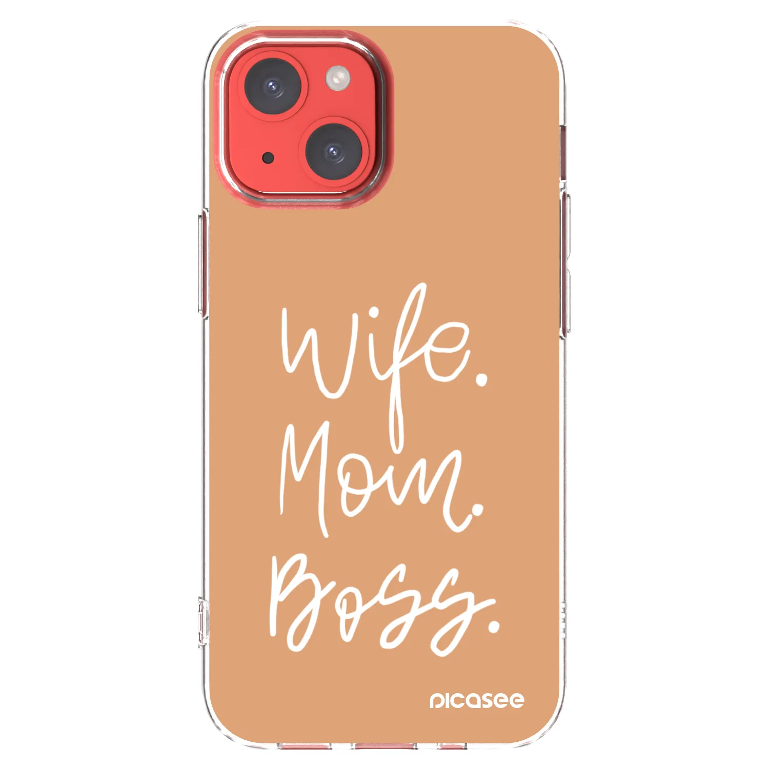 Picasee átlátszó szilikon tok az alábbi mobiltelefonokra Apple iPhone 13 mini - Boss Mama