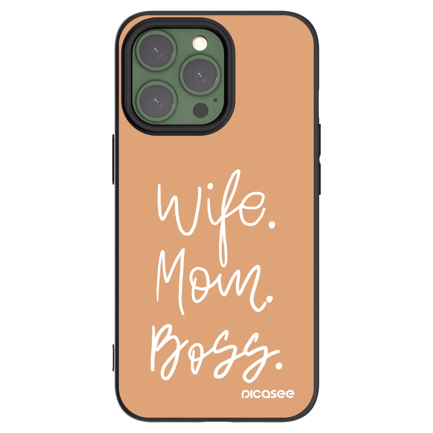 Picasee fekete szilikon tok az alábbi mobiltelefonokra Apple iPhone 13 Pro - Boss Mama