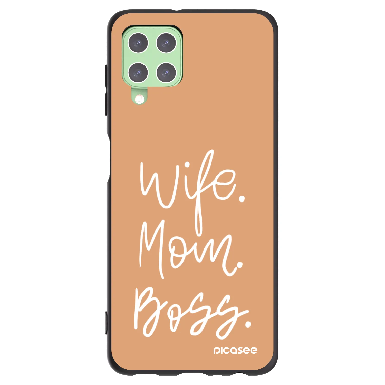 Picasee fekete szilikon tok az alábbi mobiltelefonokra Samsung Galaxy A22 A225F 4G - Boss Mama