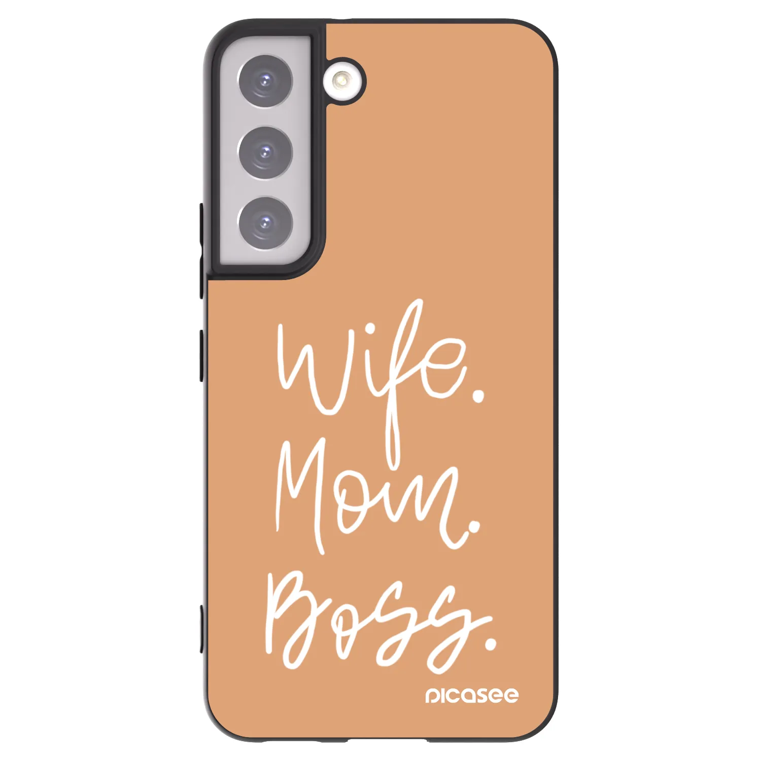 Picasee fekete szilikon tok az alábbi mobiltelefonokra Samsung Galaxy S22 5G - Boss Mama