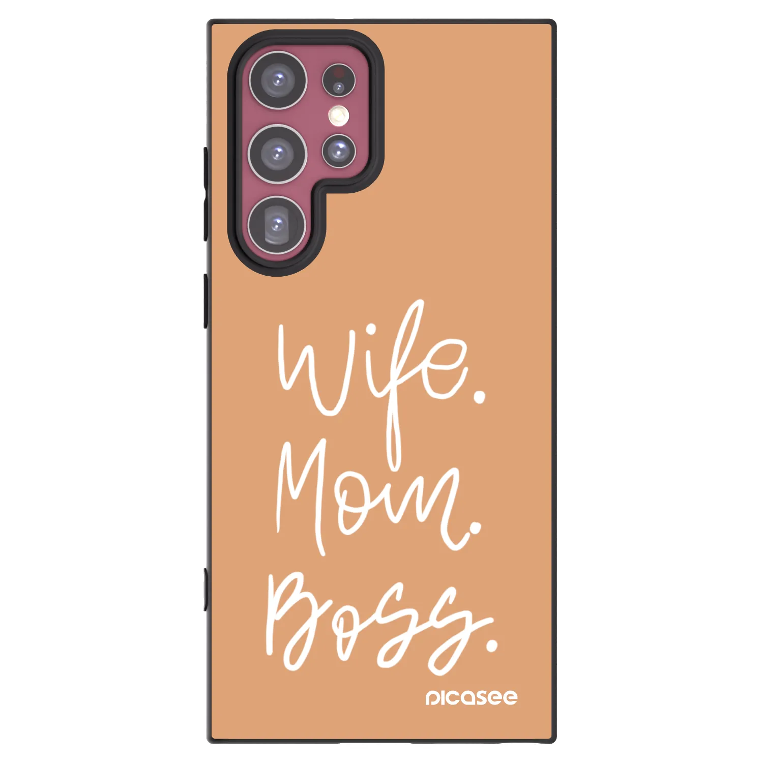 Picasee fekete szilikon tok az alábbi mobiltelefonokra Samsung Galaxy S22 Ultra 5G - Boss Mama