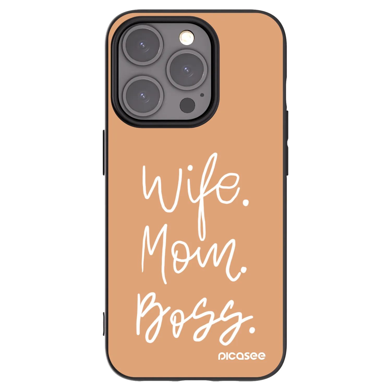 Picasee fekete szilikon tok az alábbi mobiltelefonokra Apple iPhone 15 Pro - Boss Mama