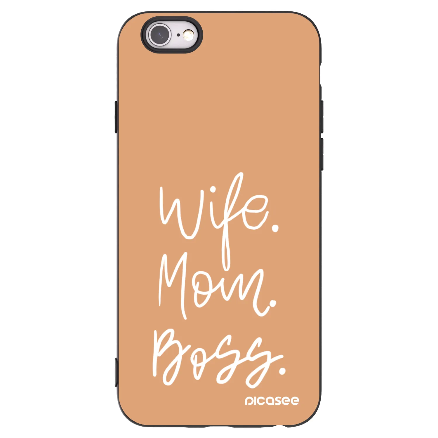 Picasee fekete szilikon tok az alábbi mobiltelefonokra Apple iPhone 6/6S - Boss Mama