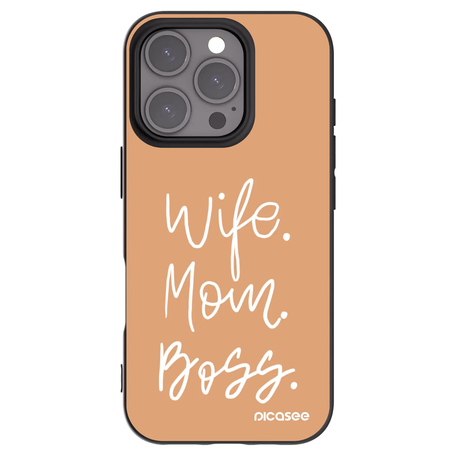 Picasee fekete szilikon tok az alábbi mobiltelefonokra Apple iPhone 16 Pro - Boss Mama