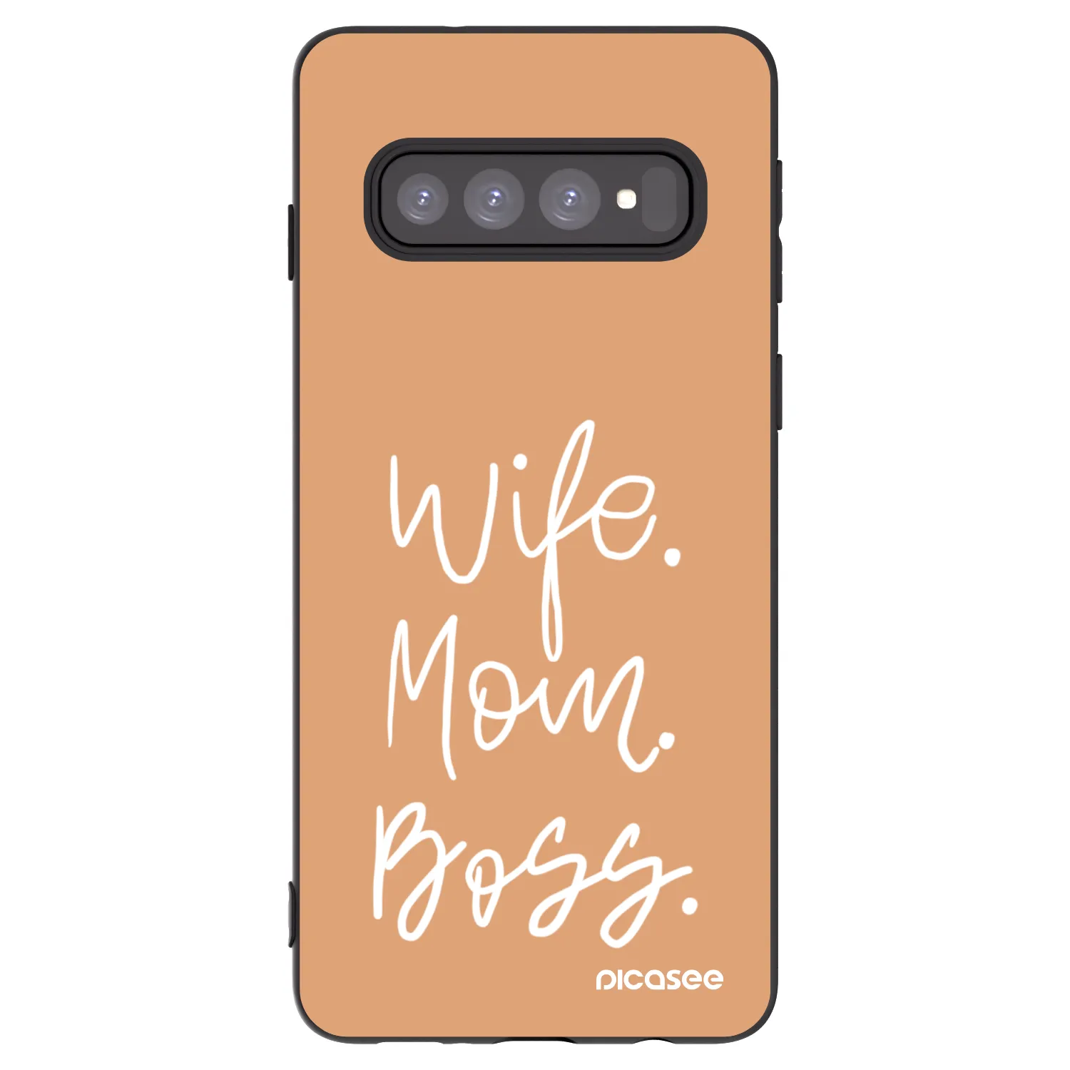 Picasee fekete szilikon tok az alábbi mobiltelefonokra Samsung Galaxy S10 G973 - Boss Mama