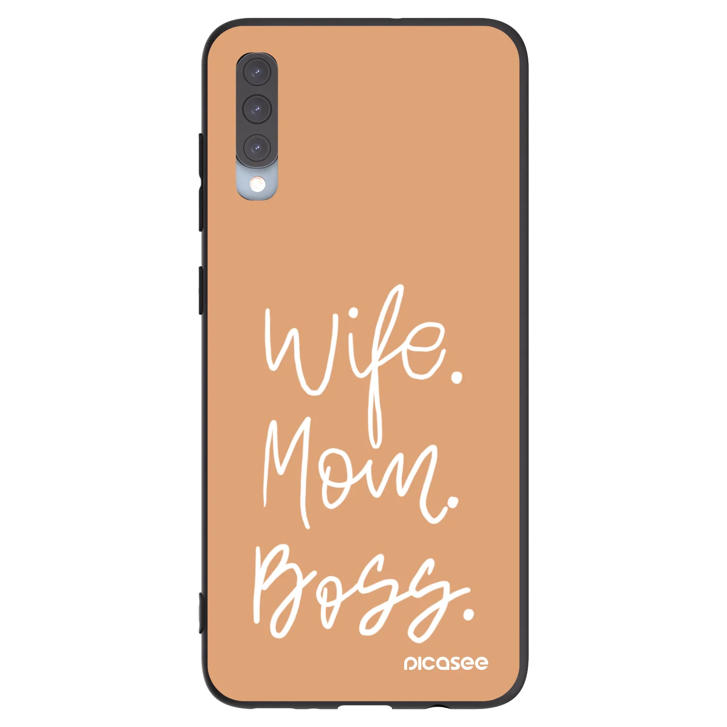 Picasee fekete szilikon tok az alábbi mobiltelefonokra Samsung Galaxy A70 A705F - Boss Mama