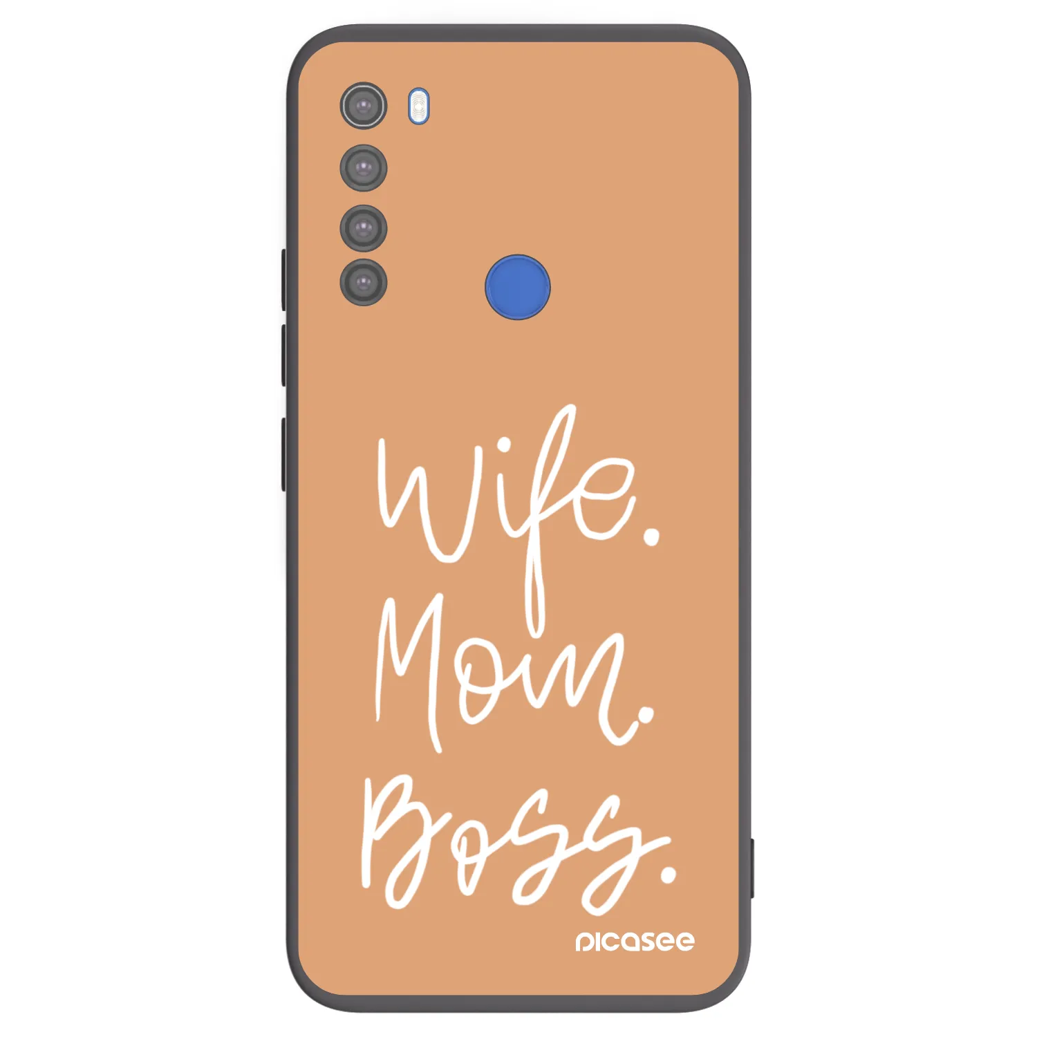 Picasee fekete szilikon tok az alábbi mobiltelefonokra Xiaomi Redmi Note 8T - Boss Mama
