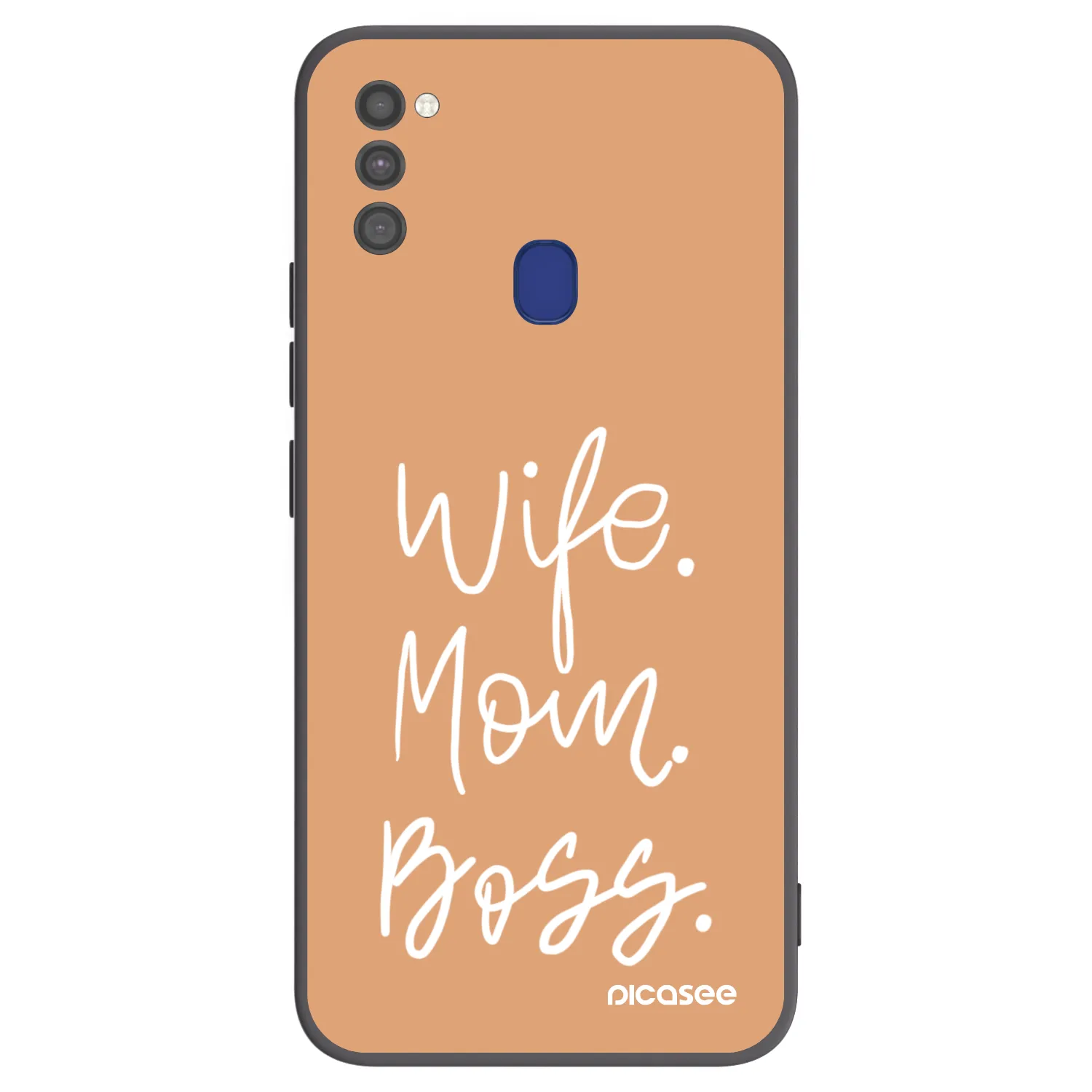 Picasee fekete szilikon tok az alábbi mobiltelefonokra Samsung Galaxy M21 M215F - Boss Mama