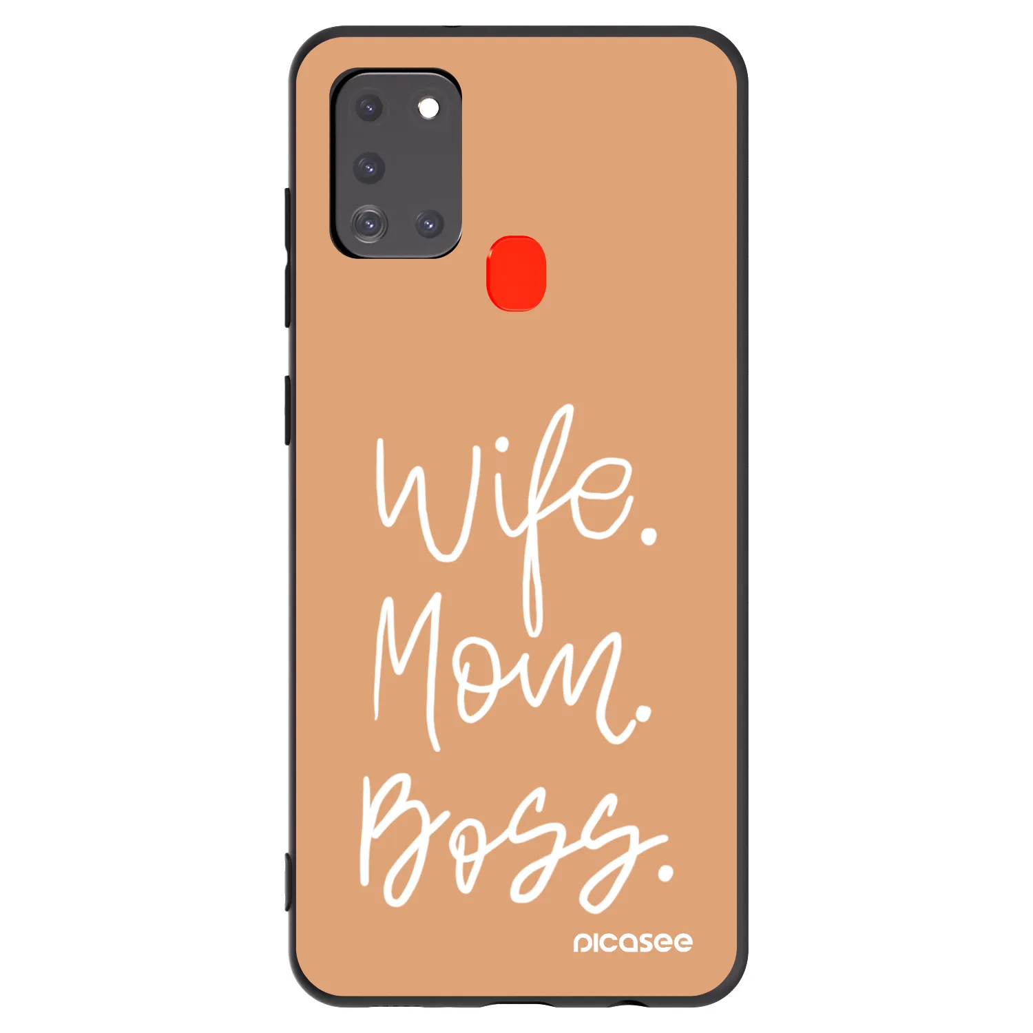Picasee fekete szilikon tok az alábbi mobiltelefonokra Samsung Galaxy A21s - Boss Mama