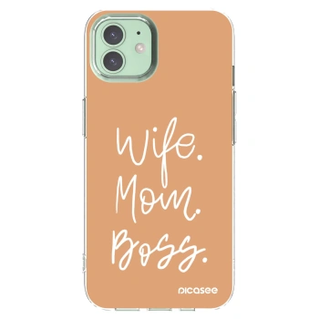 Picasee átlátszó szilikon tok az alábbi mobiltelefonokra Apple iPhone 12 - Boss Mama