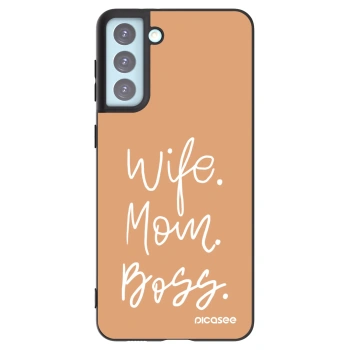 Picasee fekete szilikon tok az alábbi mobiltelefonokra Samsung Galaxy S21+ 5G G996F - Boss Mama