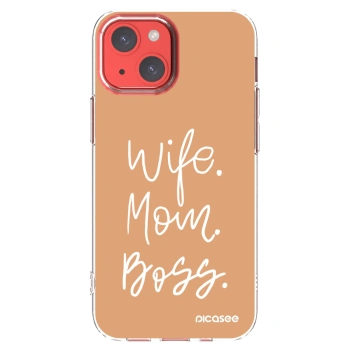 Picasee átlátszó szilikon tok az alábbi mobiltelefonokra Apple iPhone 13 mini - Boss Mama