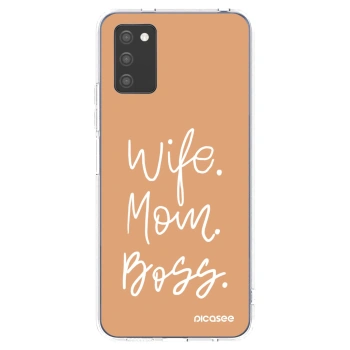 Picasee átlátszó szilikon tok az alábbi mobiltelefonokra Samsung Galaxy A02s A025G - Boss Mama