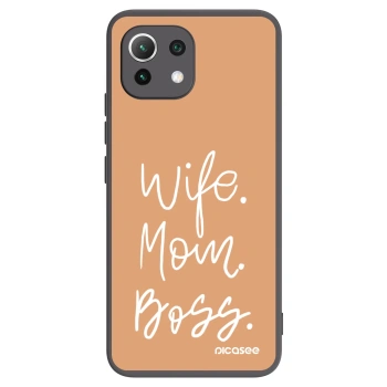 Picasee fekete szilikon tok az alábbi mobiltelefonokra Xiaomi 11 Lite 5G NE - Boss Mama