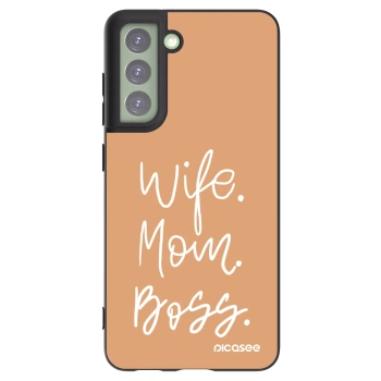 Picasee fekete szilikon tok az alábbi mobiltelefonokra Samsung Galaxy S21 FE 5G - Boss Mama