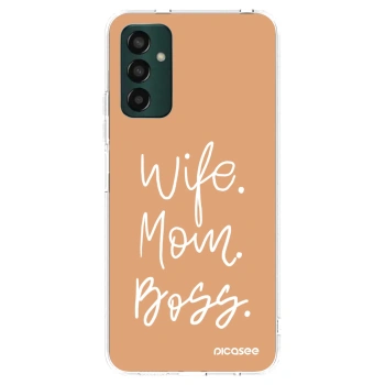 Picasee átlátszó szilikon tok az alábbi mobiltelefonokra Samsung Galaxy M13 M135F - Boss Mama