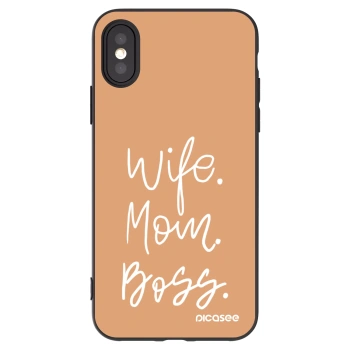 Picasee fekete szilikon tok az alábbi mobiltelefonokra Apple iPhone X/XS - Boss Mama