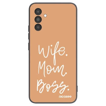 Picasee fekete szilikon tok az alábbi mobiltelefonokra Samsung Galaxy A04s A047F - Boss Mama
