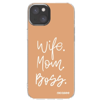Picasee átlátszó szilikon tok az alábbi mobiltelefonokra Apple iPhone 15 Plus - Boss Mama