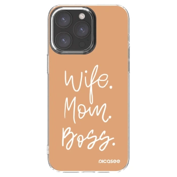 Picasee átlátszó szilikon tok az alábbi mobiltelefonokra Apple iPhone 15 Pro Max - Boss Mama