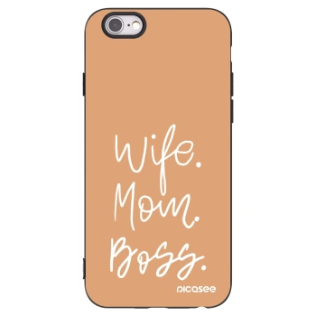 Picasee fekete szilikon tok az alábbi mobiltelefonokra Apple iPhone 6/6S - Boss Mama