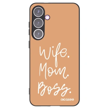 Picasee fekete szilikon tok az alábbi mobiltelefonokra Samsung Galaxy S24+ S926B 5G - Boss Mama