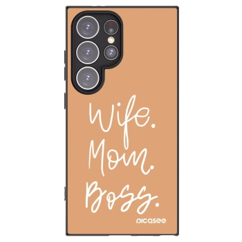 Picasee fekete szilikon tok az alábbi mobiltelefonokra Samsung Galaxy S24 Ultra S928B 5G - Boss Mama