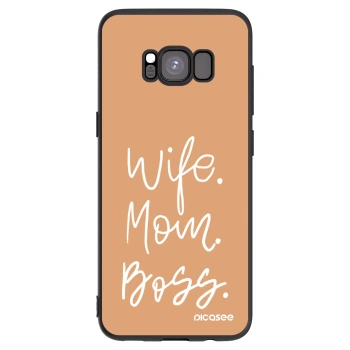 Picasee fekete szilikon tok az alábbi mobiltelefonokra Samsung Galaxy S8 G950F - Boss Mama