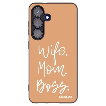 Picasee fekete szilikon tok az alábbi mobiltelefonokra Samsung Galaxy S25 5G - Boss Mama