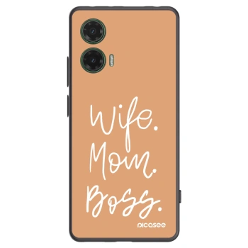 Picasee fekete szilikon tok az alábbi mobiltelefonokra Motorola Moto G35 5G - Boss Mama
