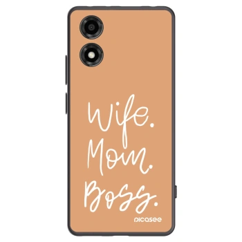 Picasee fekete szilikon tok az alábbi mobiltelefonokra Motorola Moto E14 - Boss Mama