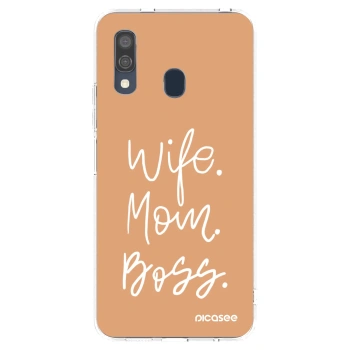 Picasee átlátszó szilikon tok az alábbi mobiltelefonokra Samsung Galaxy A40 A405F - Boss Mama