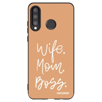 Picasee fekete szilikon tok az alábbi mobiltelefonokra Huawei P30 Lite - Boss Mama