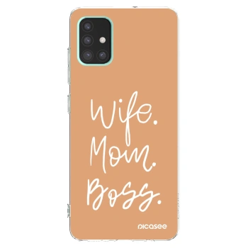 Picasee átlátszó szilikon tok az alábbi mobiltelefonokra Samsung Galaxy A51 A515F - Boss Mama