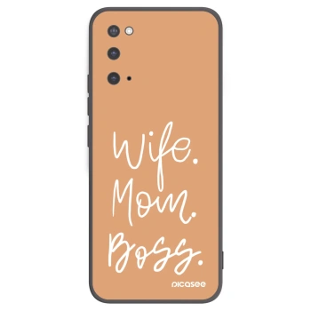 Picasee fekete szilikon tok az alábbi mobiltelefonokra Samsung Galaxy S20 G980F - Boss Mama