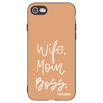 Picasee fekete szilikon tok az alábbi mobiltelefonokra Apple iPhone SE 2020 - Boss Mama