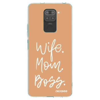 Picasee fekete szilikon tok az alábbi mobiltelefonokra Xiaomi Redmi Note 9 - Boss Mama