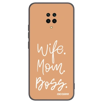 Picasee fekete szilikon tok az alábbi mobiltelefonokra Xiaomi Redmi Note 9S - Boss Mama