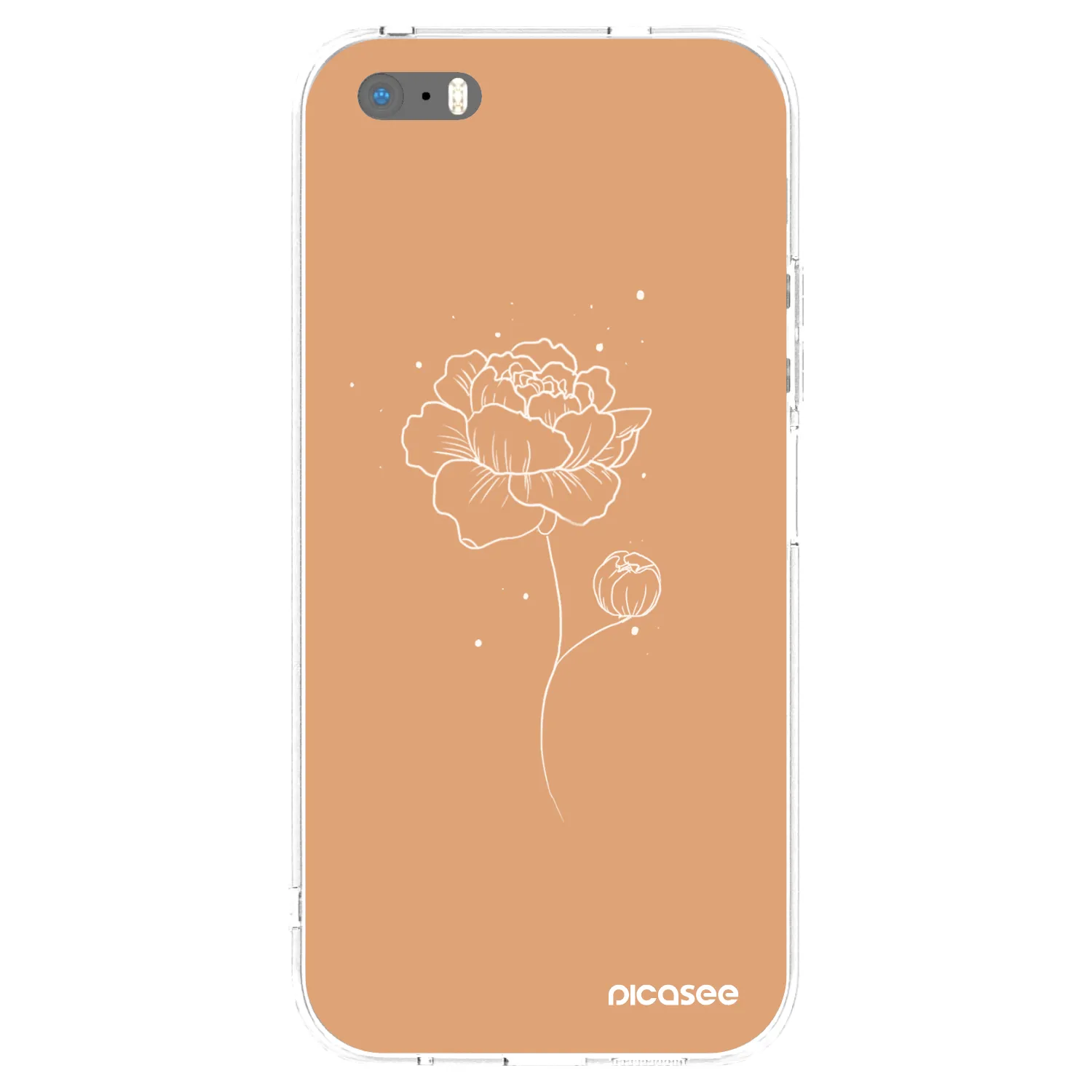 Picasee átlátszó szilikon tok az alábbi mobiltelefonokra Apple iPhone 5/5S/SE - Peonies
